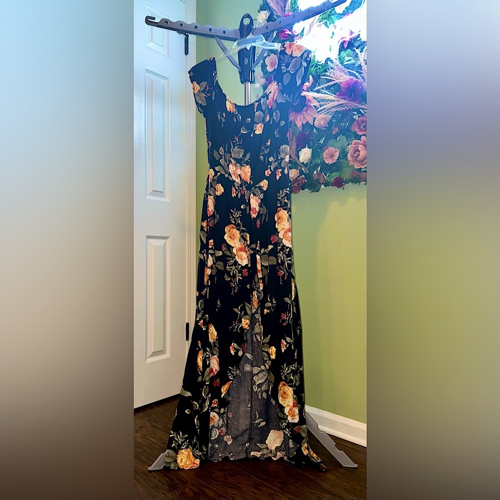 Walk-Through Romper with Maxi Skirt